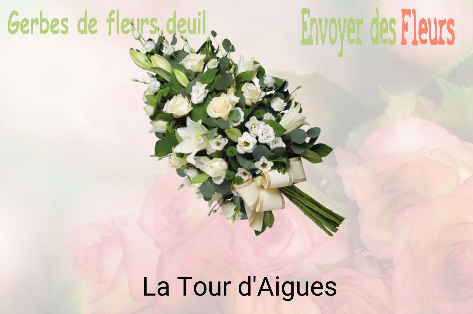 Gerbe de fleurs de deuil livrée à La Tour-d'Aigues